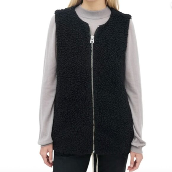 Aritzia Wilfred Chatou Black Teddy Vest Sherpa Siz S - Picture 1 of 3